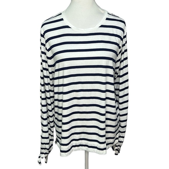 Joan Vass Striped Knit Blouse - Picture 1 of 6